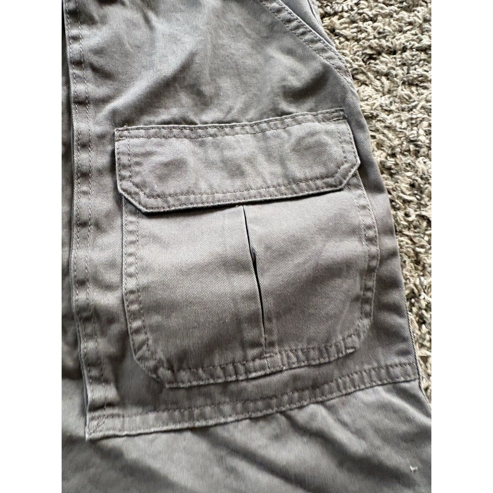 Croft & Barrow Men's Gray Cargo Shorts Cotton Twill Flat Front Zip Pockets - Picture 2 of 5